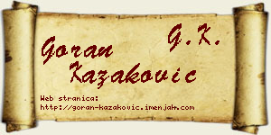 Goran Kazaković vizit kartica